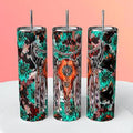 Dreamcatcher Bull Skull Floral Teal 20oz Tumbler