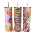 Floral Book Stack 20oz Skinny Tumbler