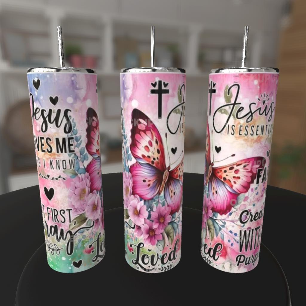 Jesus is Essential 20oz Skinny Tumbler