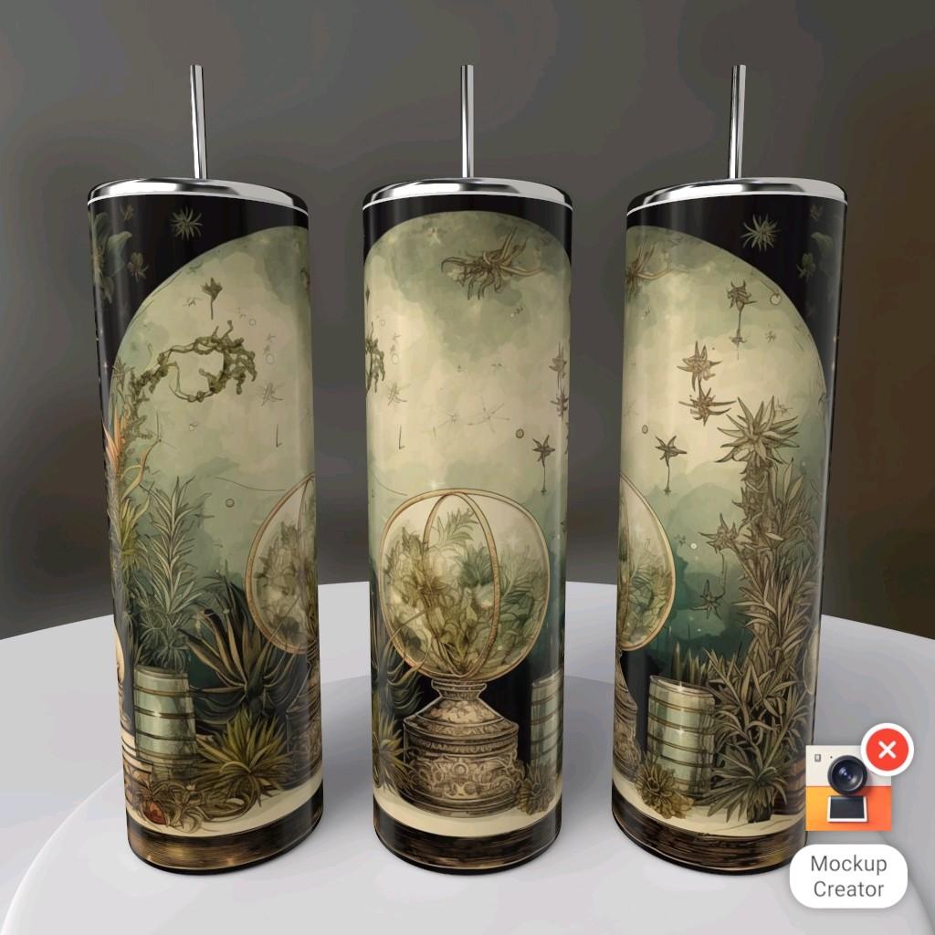Witchy Botanical Moon Garden 20oz Tumbler