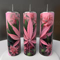 Pink Cannabis Leaves Tumbler