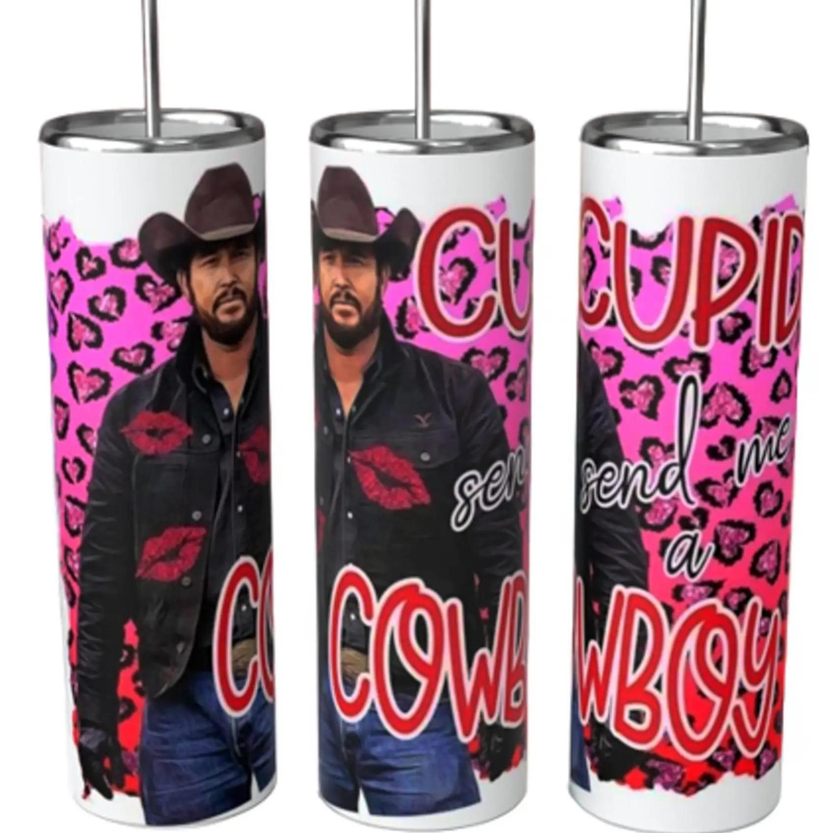 Cupid Send Me a Cowboy 20oz Skinny Tumbler