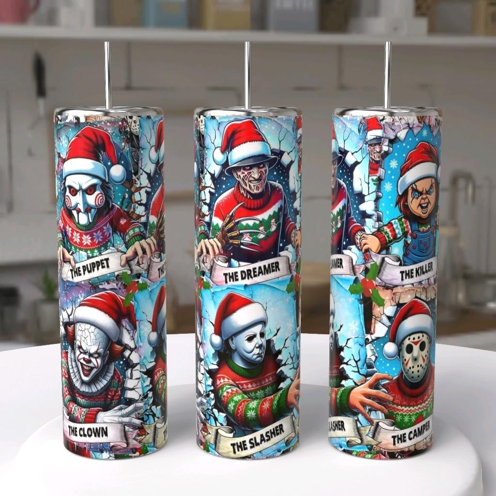 Horror Christmas Characters Tumbler