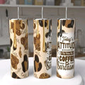 Today's Attitude Brought to You by Coffee and Sarcasm Gold Leopard 20oz Tumbler
