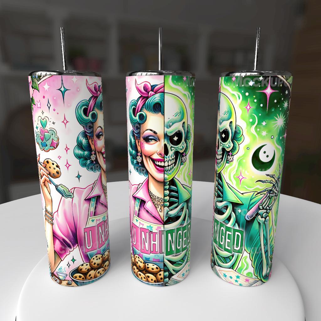 Unhinged Pin-Up Skeleton 20oz Tumbler