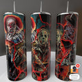 Horror Villains Red Lightning Pennywise Michael Myers Freddy 20oz skinny tumbler