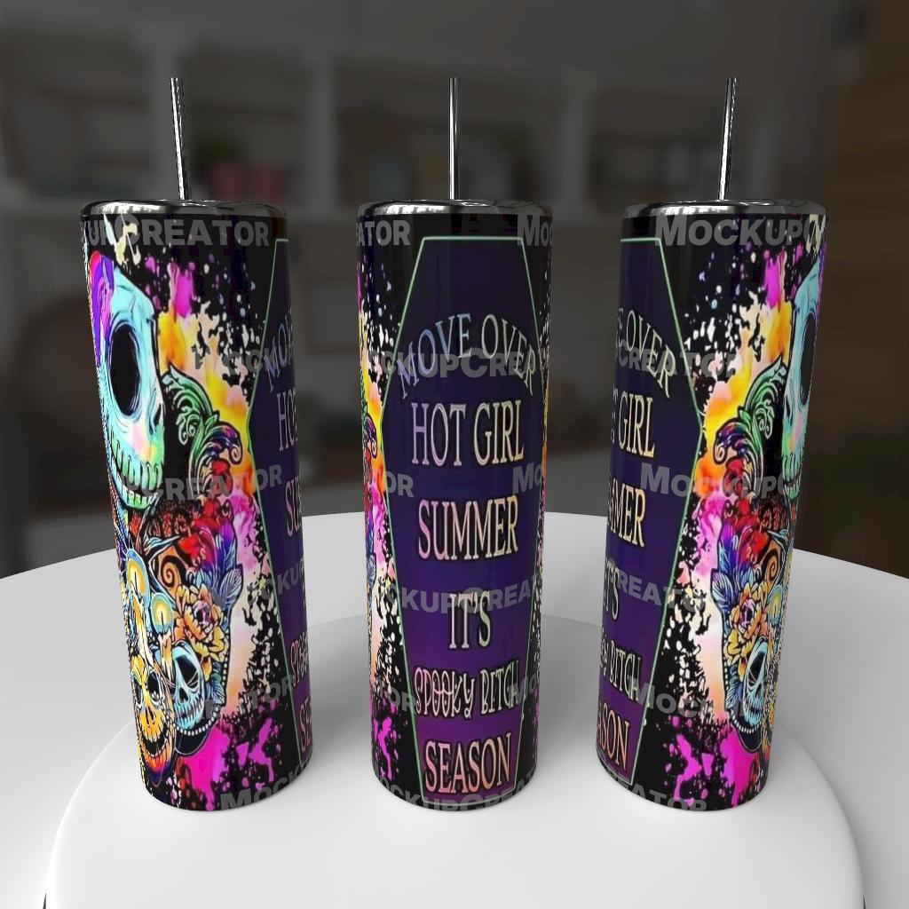 Spooky Bitch Season Sugar Skull 20oz Tumbler