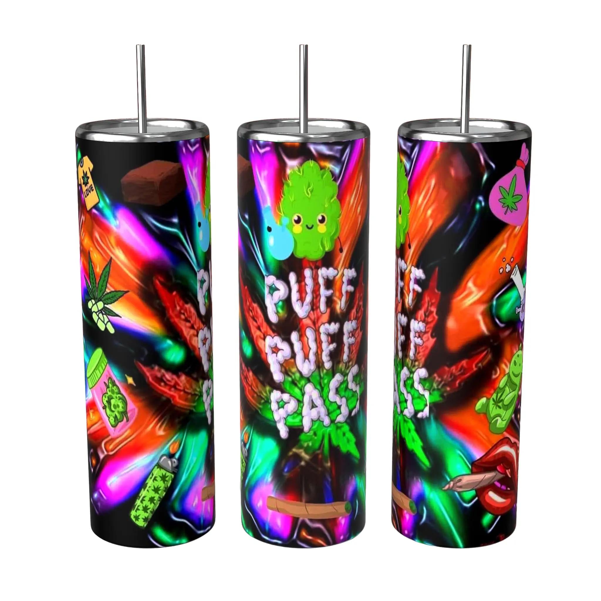 Puff Puff Pass Cannabis Kawaii 20oz Tumbler