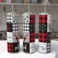 Buffalo Plaid Reindeer Christmas Tumbler