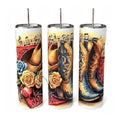 Country Boots, Roses & Music Notes 20oz Skinny Tumbler