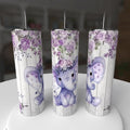 Purple Baby Elephant & Roses 20oz Tumbler