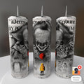 Pennywise Derry Tribune newspaper black white Losers Club 20oz skinny tumbler