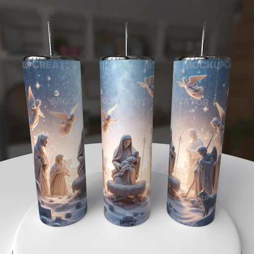 3D Nativity Angels Christmas Tumbler