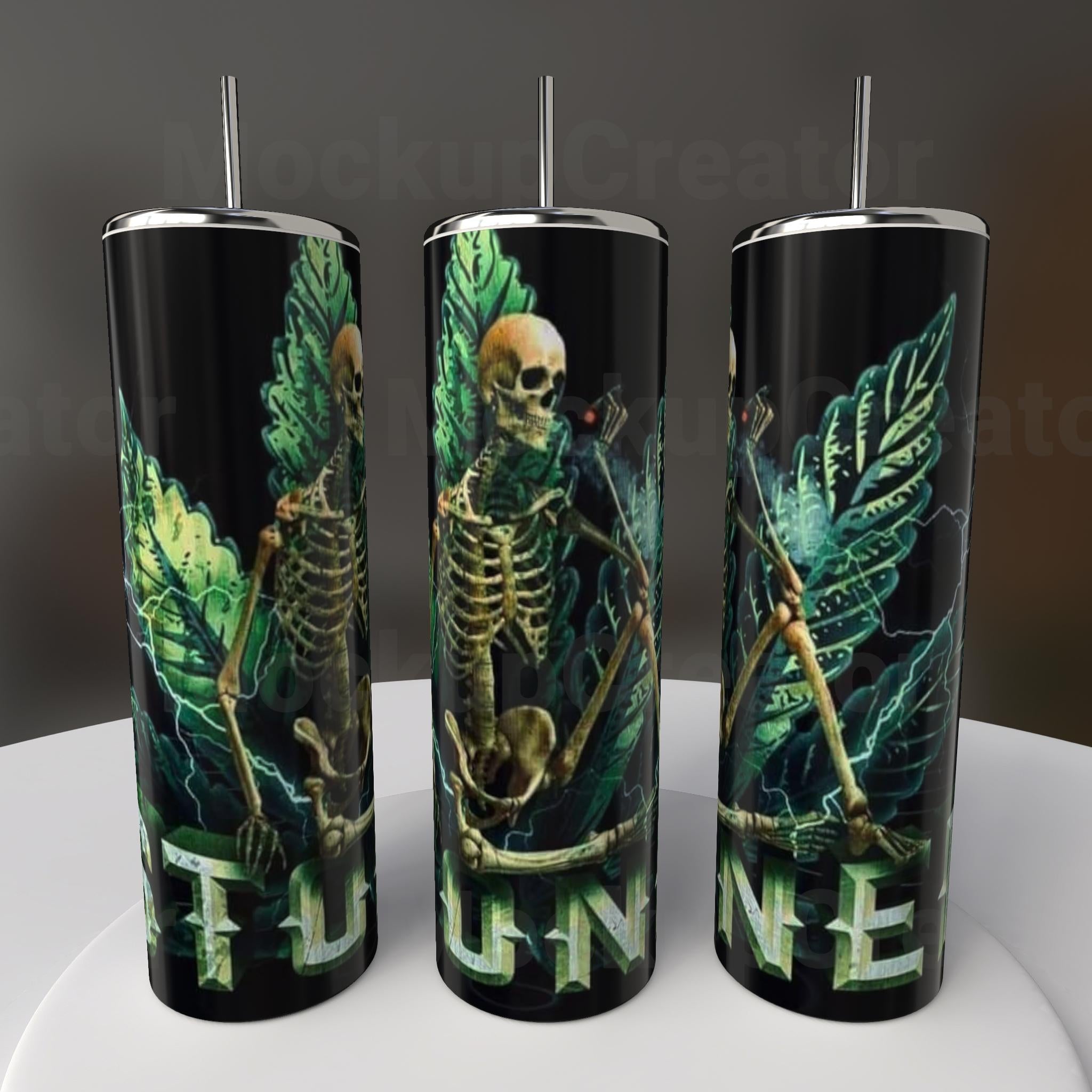 Stoned Skeleton Cannabis Wings Tumbler