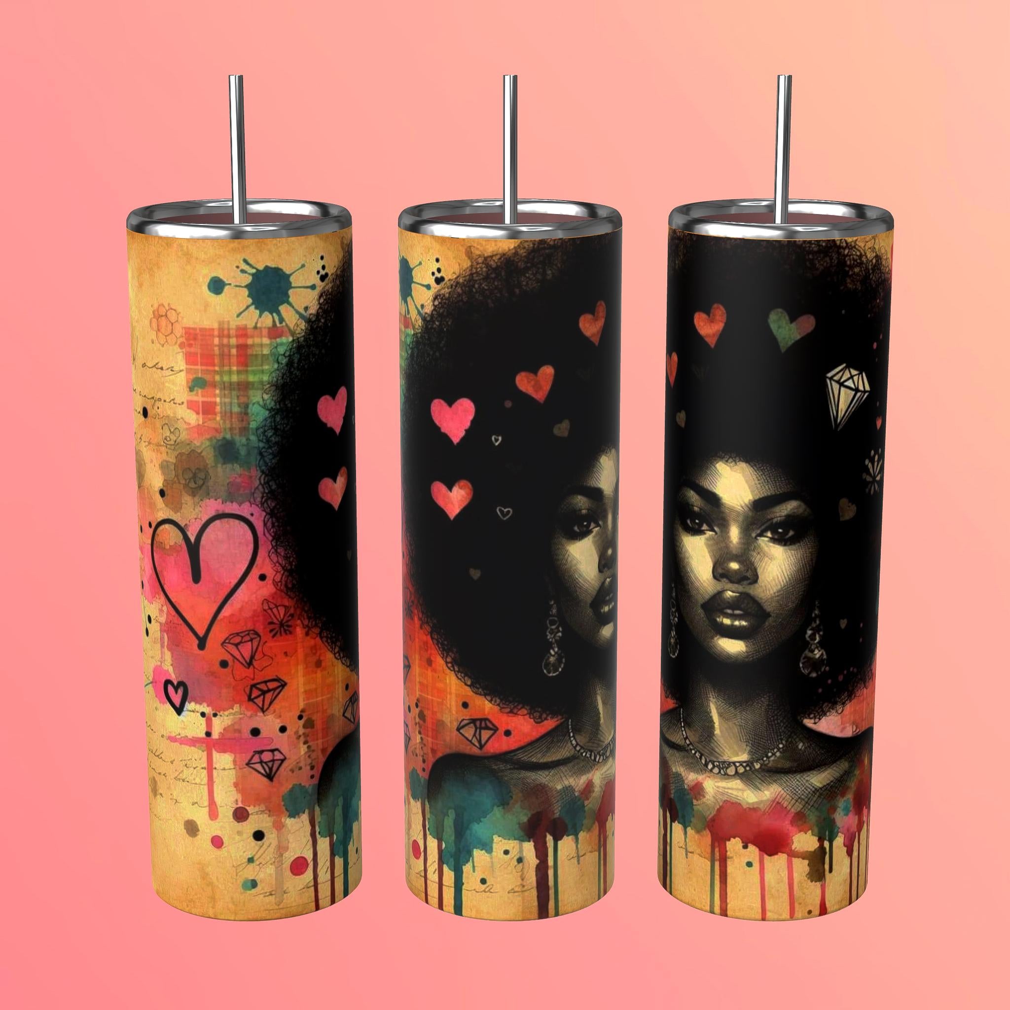 Queen of Hearts & Diamonds 20oz Skinny Tumbler