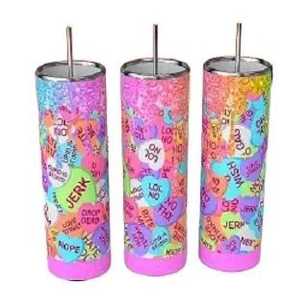 Candy Hearts Jerk 20oz Skinny Tumbler - Funny Valentine Gift