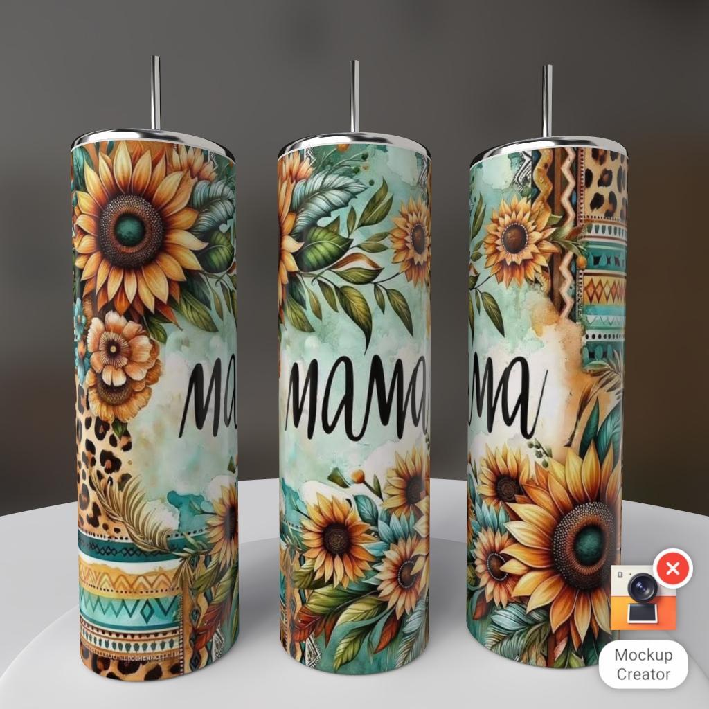 Mama Boho Sunflower Leopard 20oz Tumbler