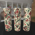 Christmas Floral Plaid 20oz Skinny Tumbler