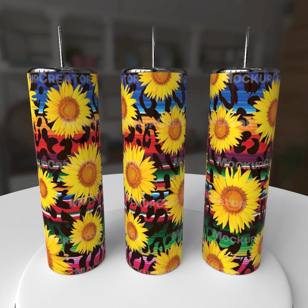 Sunflowers & Red Roses 20oz Skinny Tumbler