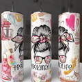 #BakingLife pastel baking messy bun 20oz skinny tumbler