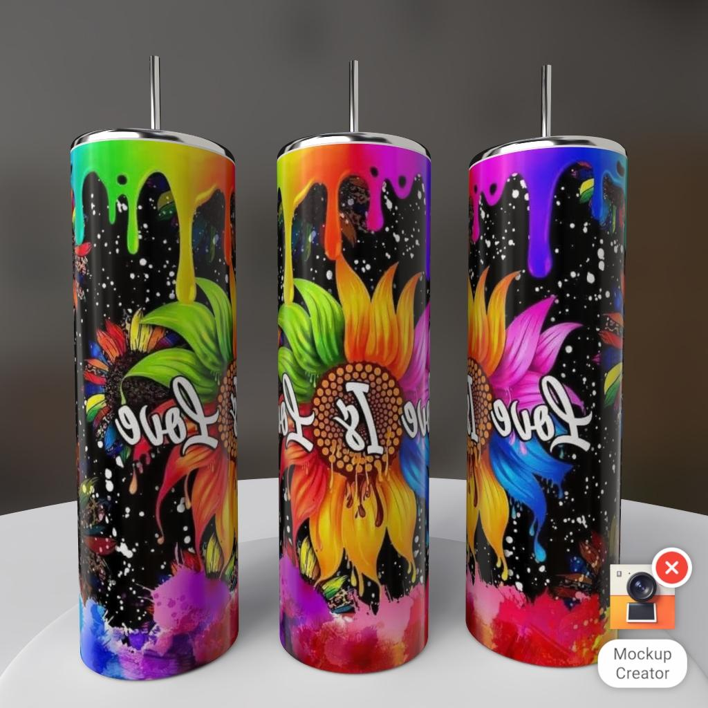 Love Is Love Rainbow Sunflower 20oz Tumbler