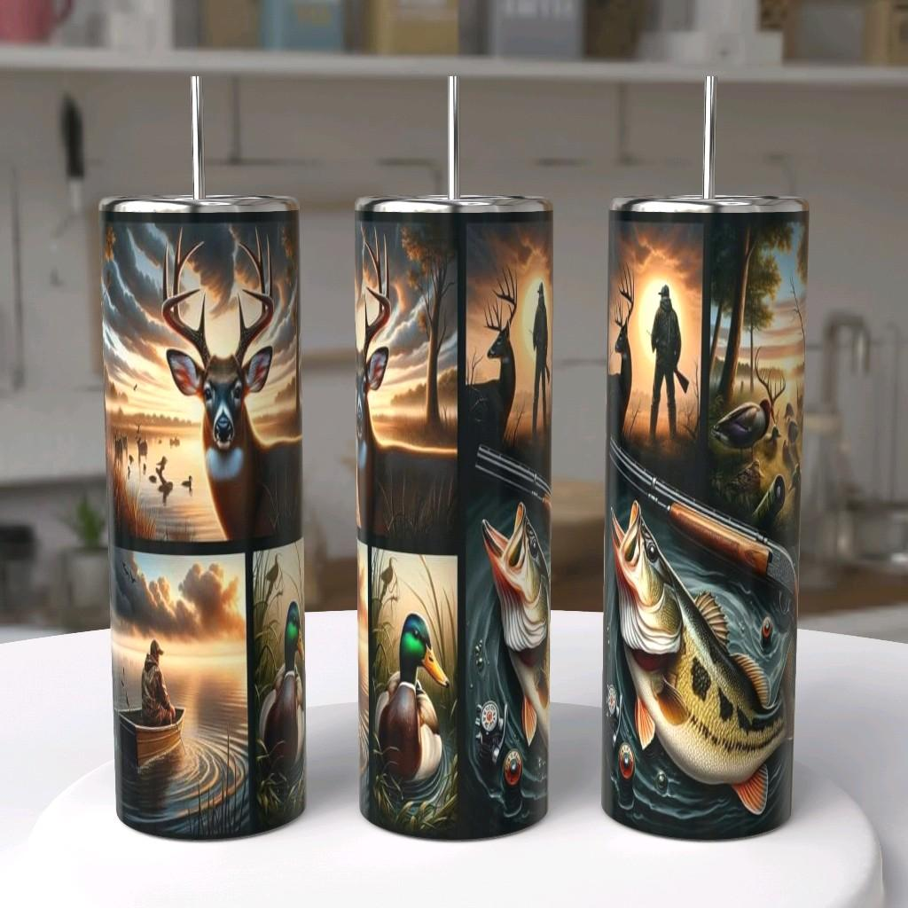 Hunters Dream 20oz Tumbler - Hunting and Fishing Wrap