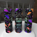 Move Over Hot Girl Summer It's Spooky Bitch Season 20oz Tumbler - neon rainbow pumpkin design