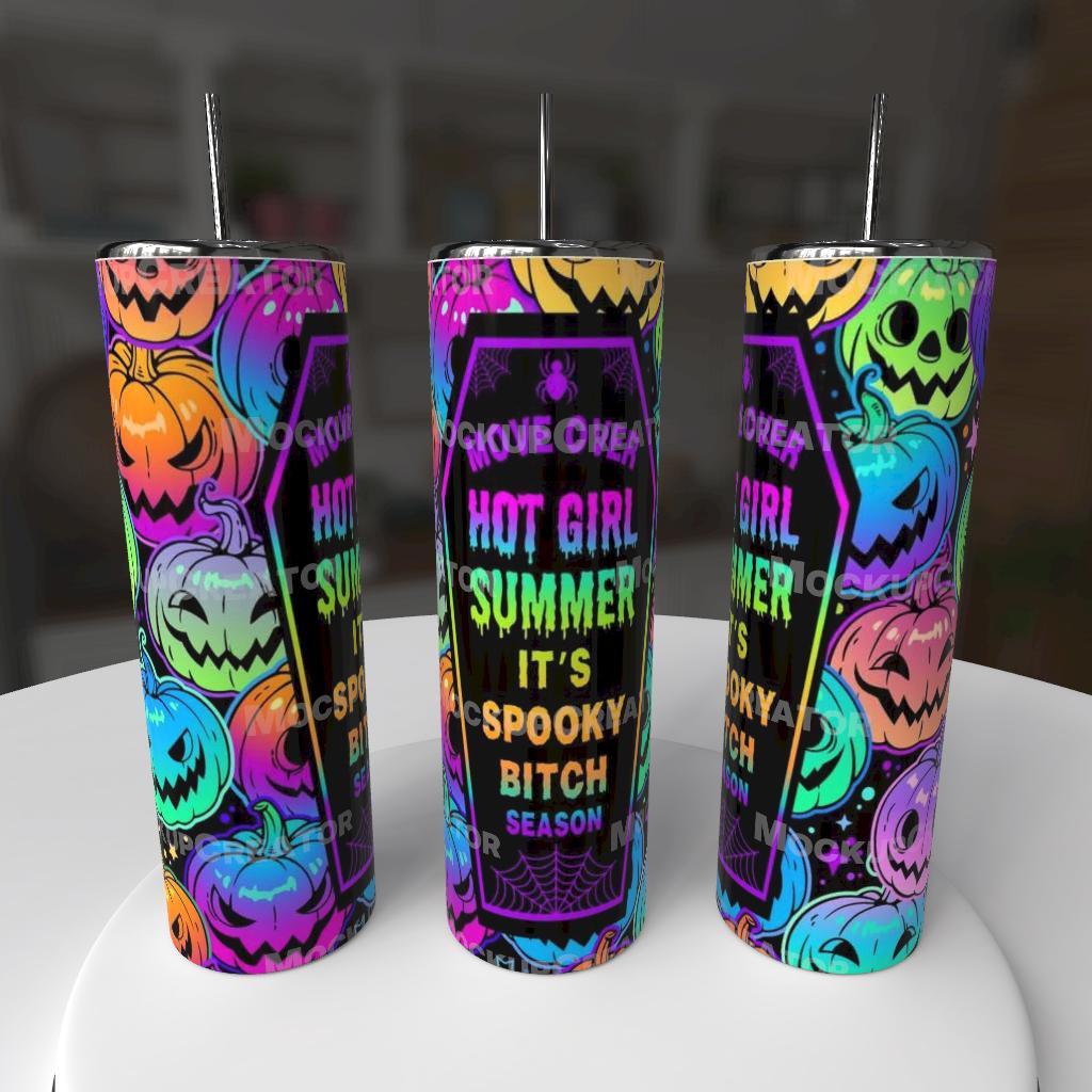 Move Over Hot Girl Summer It's Spooky Bitch Season 20oz Tumbler - dark gothic pumpkin design